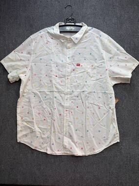Marvel Pride Collection Button Up Shirt White Rainbow Logo Print 3XL NWT